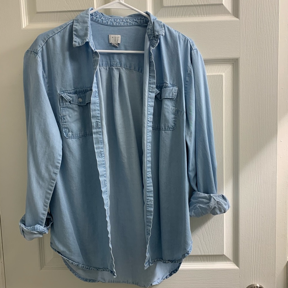 Cover button down top